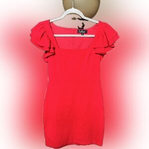 Lulus Ruffled Sleeve Mini Dress